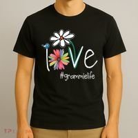 Love Grammie Life Art Flower Color T-Shirt thumb 3