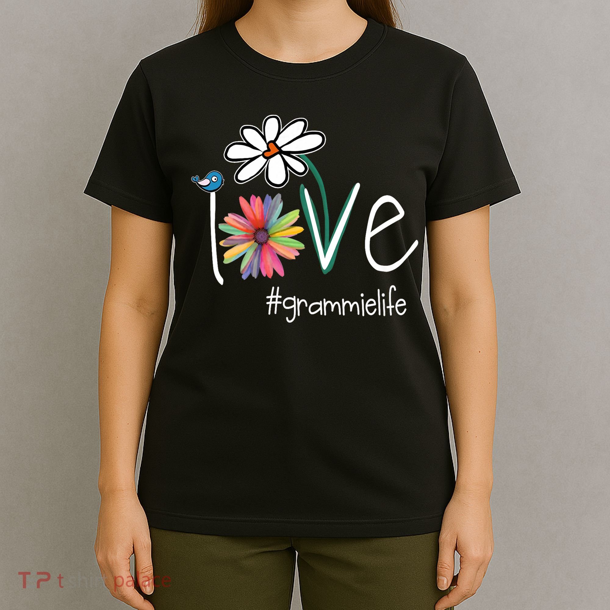 Love Grammie Life Art Flower Color T-Shirt