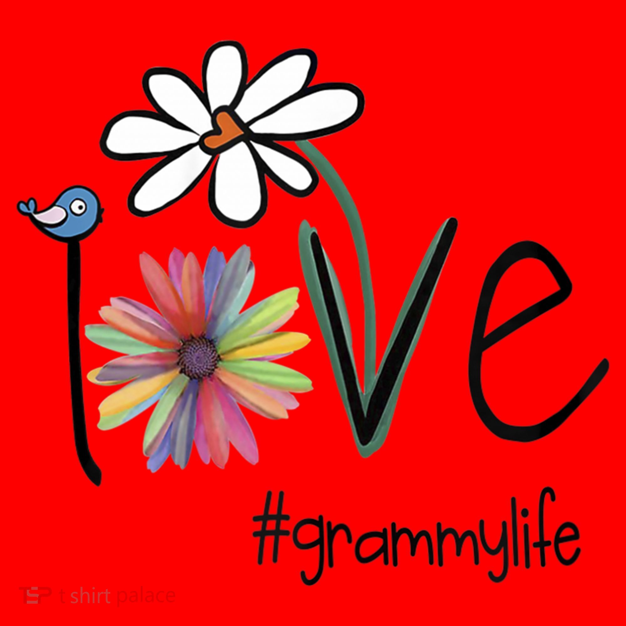 Love Grammy Life Art Flower Great Gift Santa Hat