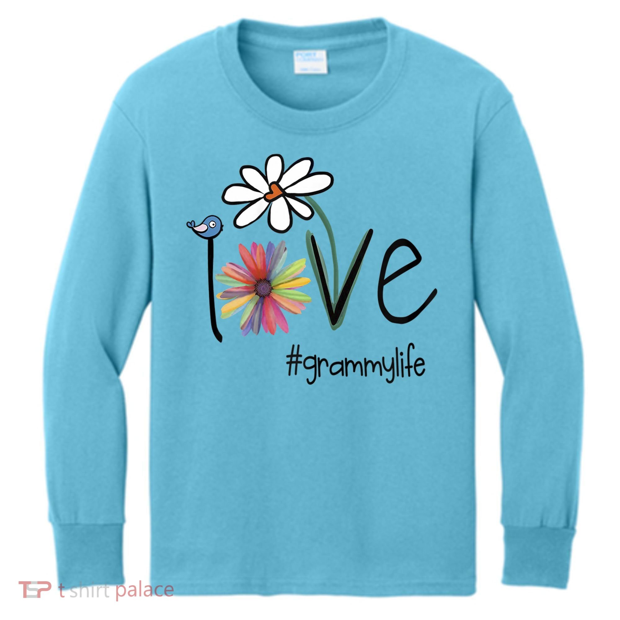 Love Grammy Life Art Flower Great Gift Kids Long Sleeve Shirt