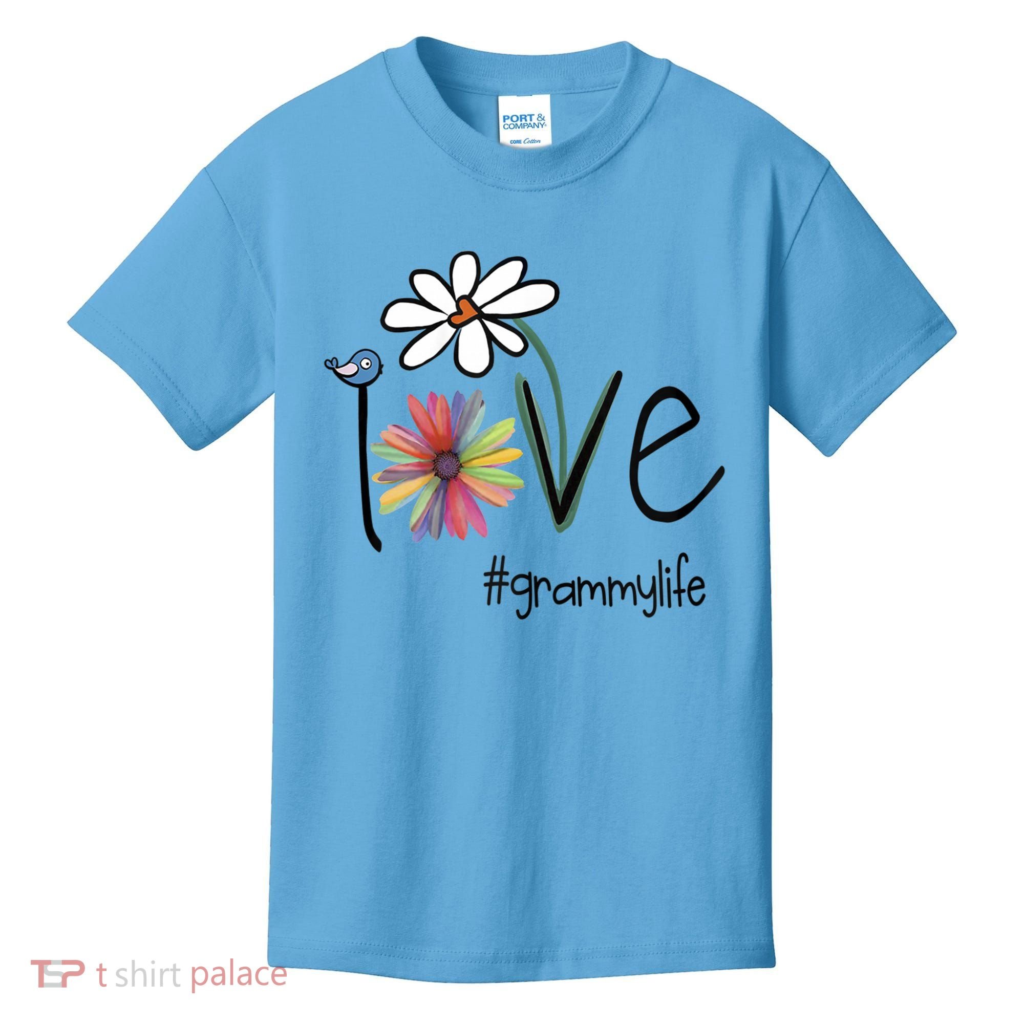 Love Grammy Life Art Flower Great Gift Kids T-Shirt