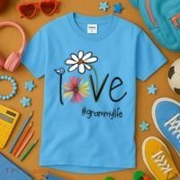 Love Grammy Life Art Flower Great Gift Kids T-Shirt thumb 3