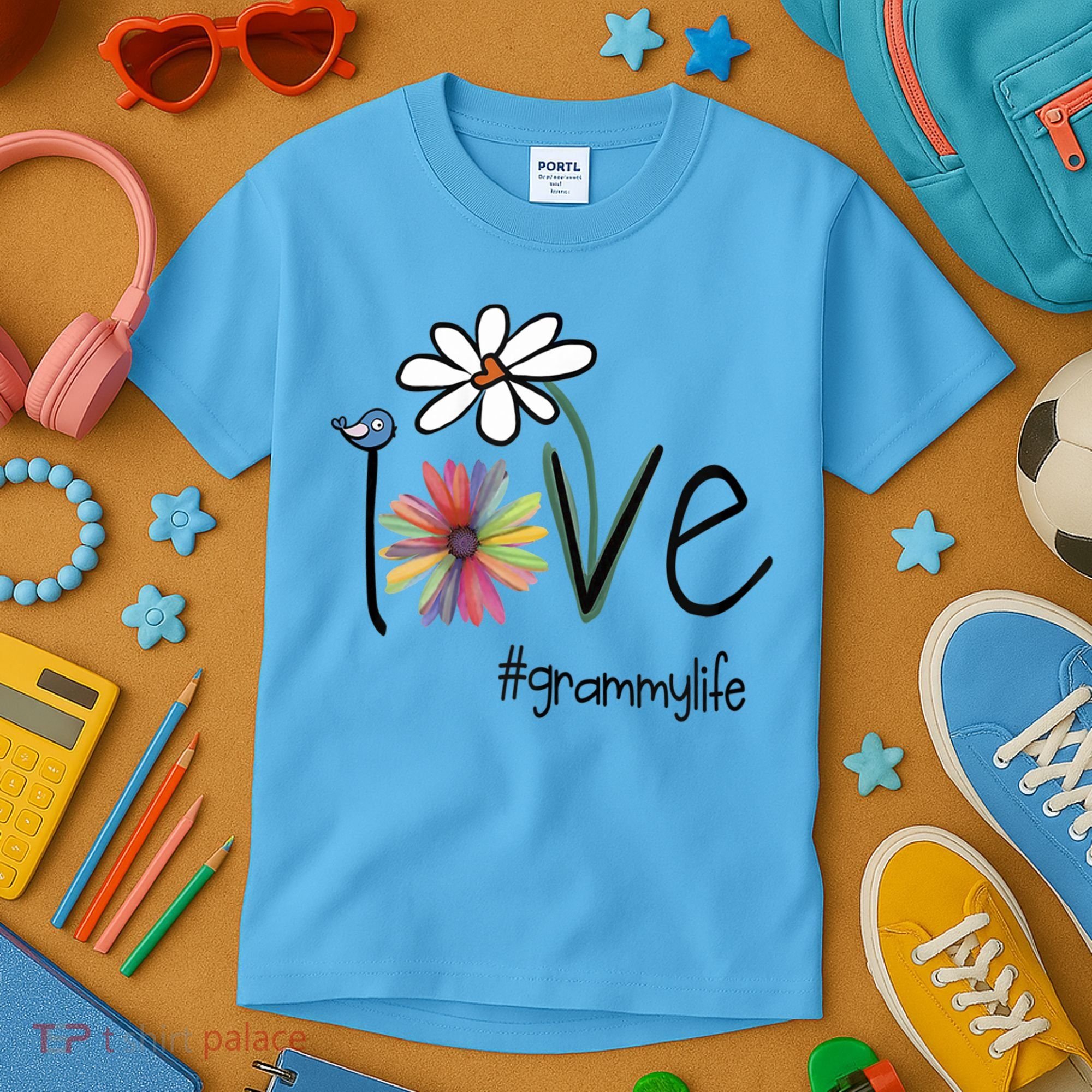 Love Grammy Life Art Flower Great Gift Kids T-Shirt