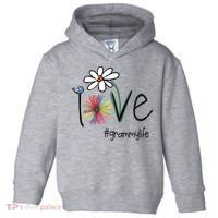 Love Grammy Life Art Flower Great Gift Toddler Hoodie thumb 0
