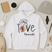 Love Grammy Life Art Flower Great Gift Hoodie thumb 3
