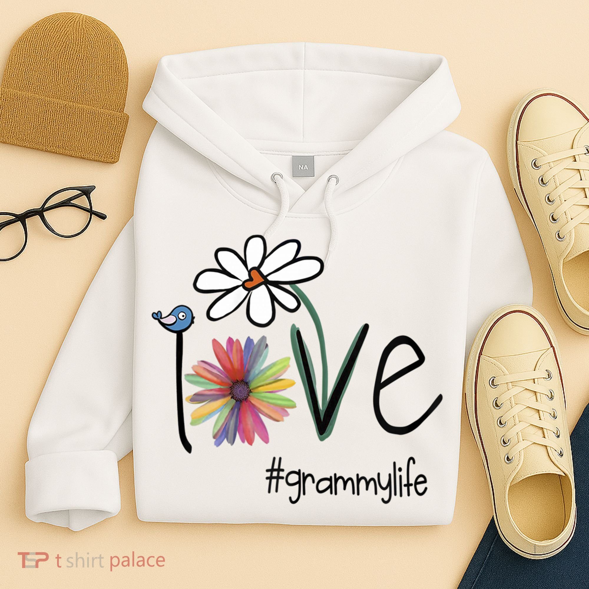 Love Grammy Life Art Flower Great Gift Hoodie