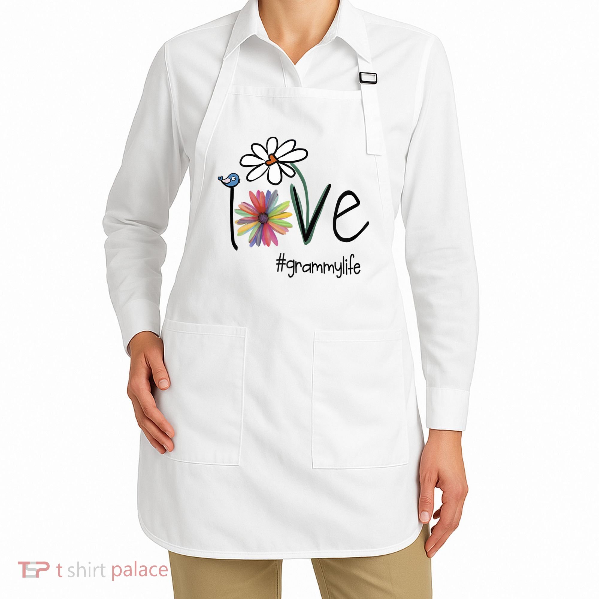 Love Grammy Life Art Flower Great Gift Apron