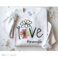 Love Grammy Life Art Flower Great Gift Sweatshirt thumb 2