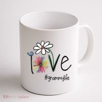 Love Grammy Life Art Flower Great Gift Coffee Mug thumb 1