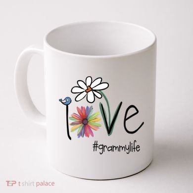 Love Grammy Life Art Flower Great Gift Coffee Mug