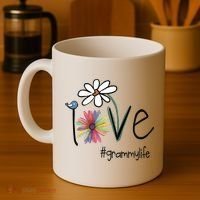 Love Grammy Life Art Flower Great Gift Coffee Mug thumb 4