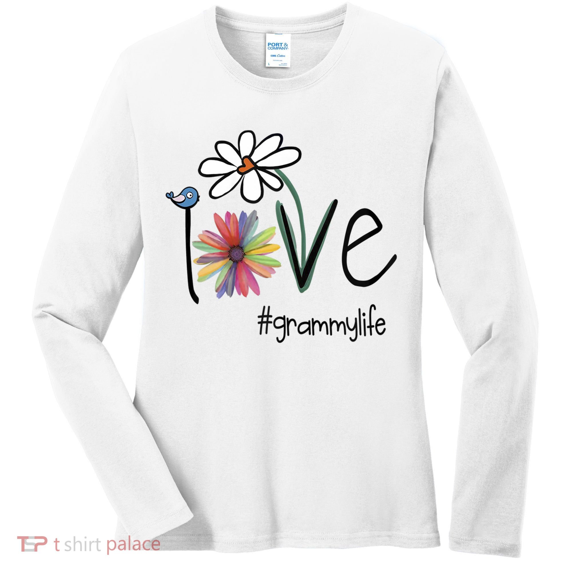 Love Grammy Life Art Flower Great Gift Women's Long Sleeve Shirt
