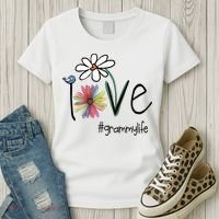 Love Grammy Life Art Flower Great Gift Women's T-Shirt thumb 3