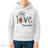 Love Grammy Life Art Flower Great Gift Kids Hoodie thumb 4