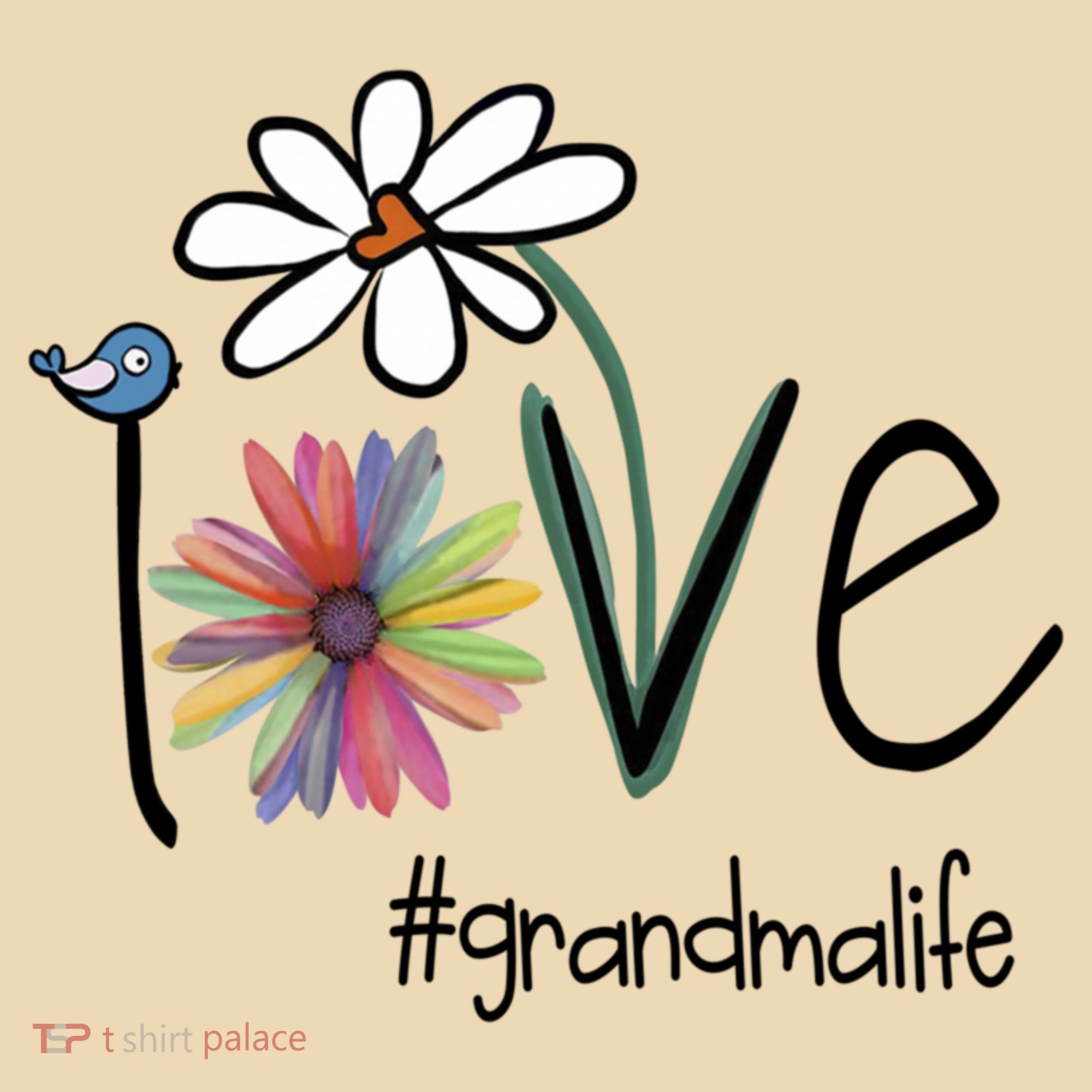 Love Grandma Life Art Flower Tote Bag