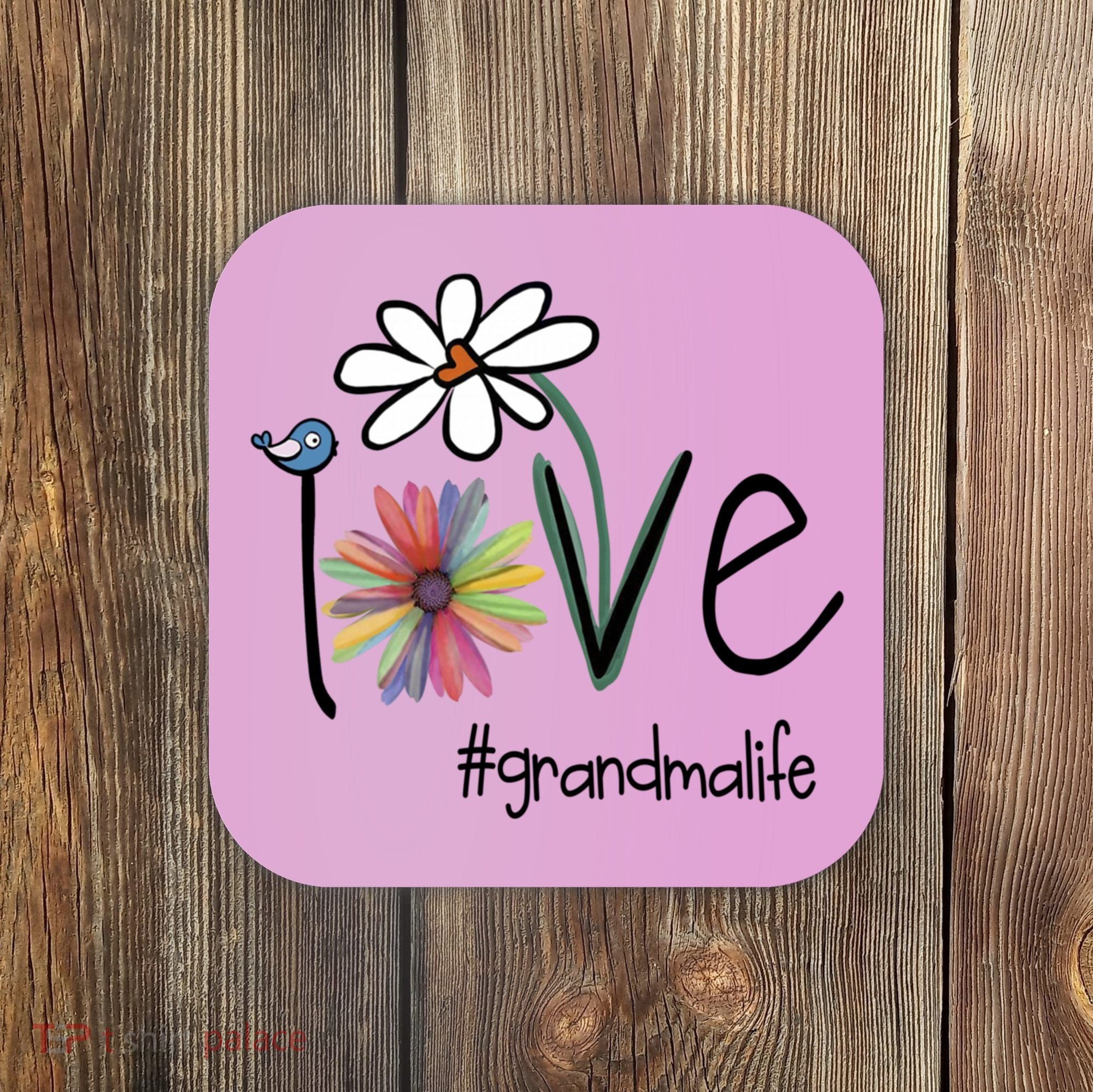 Love Grandma Life Art Flower Coaster