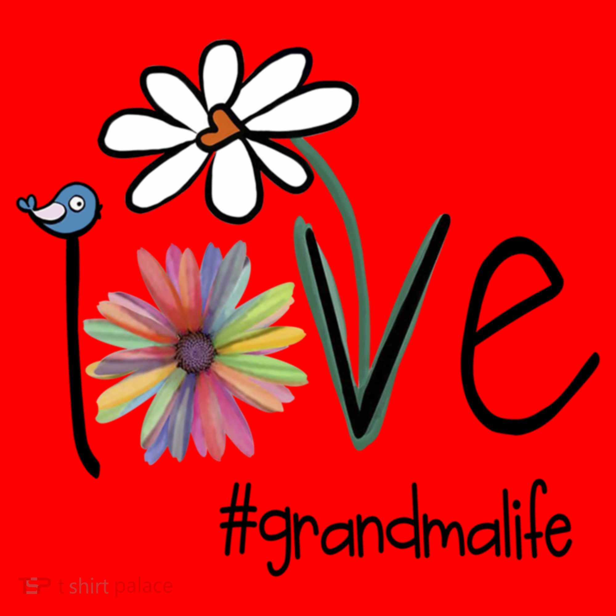 Love Grandma Life Art Flower Santa Hat