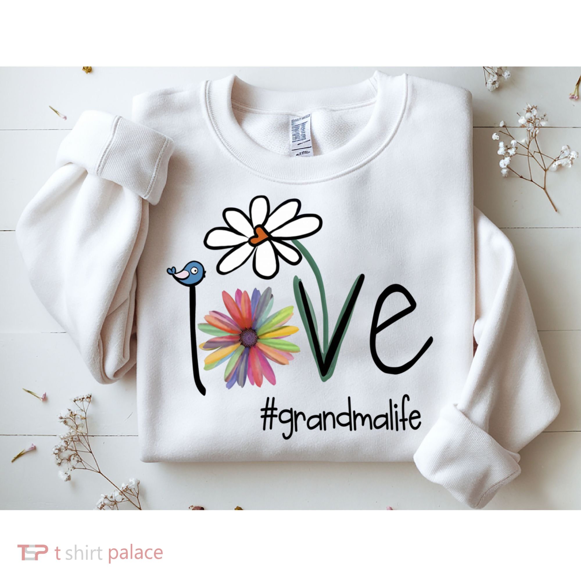 Love Grandma Life Art Flower Sweatshirt