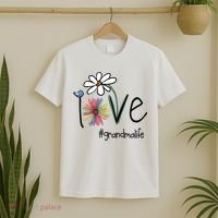 Love Grandma Life Art Flower T-Shirt thumb 2