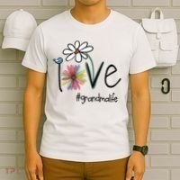 Love Grandma Life Art Flower T-Shirt thumb 6