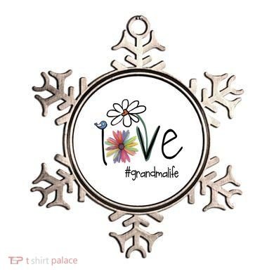 Love Grandma Life Art Flower Ornament
