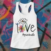 Love Grandma Life Art Flower Women's Tank Top thumb 3