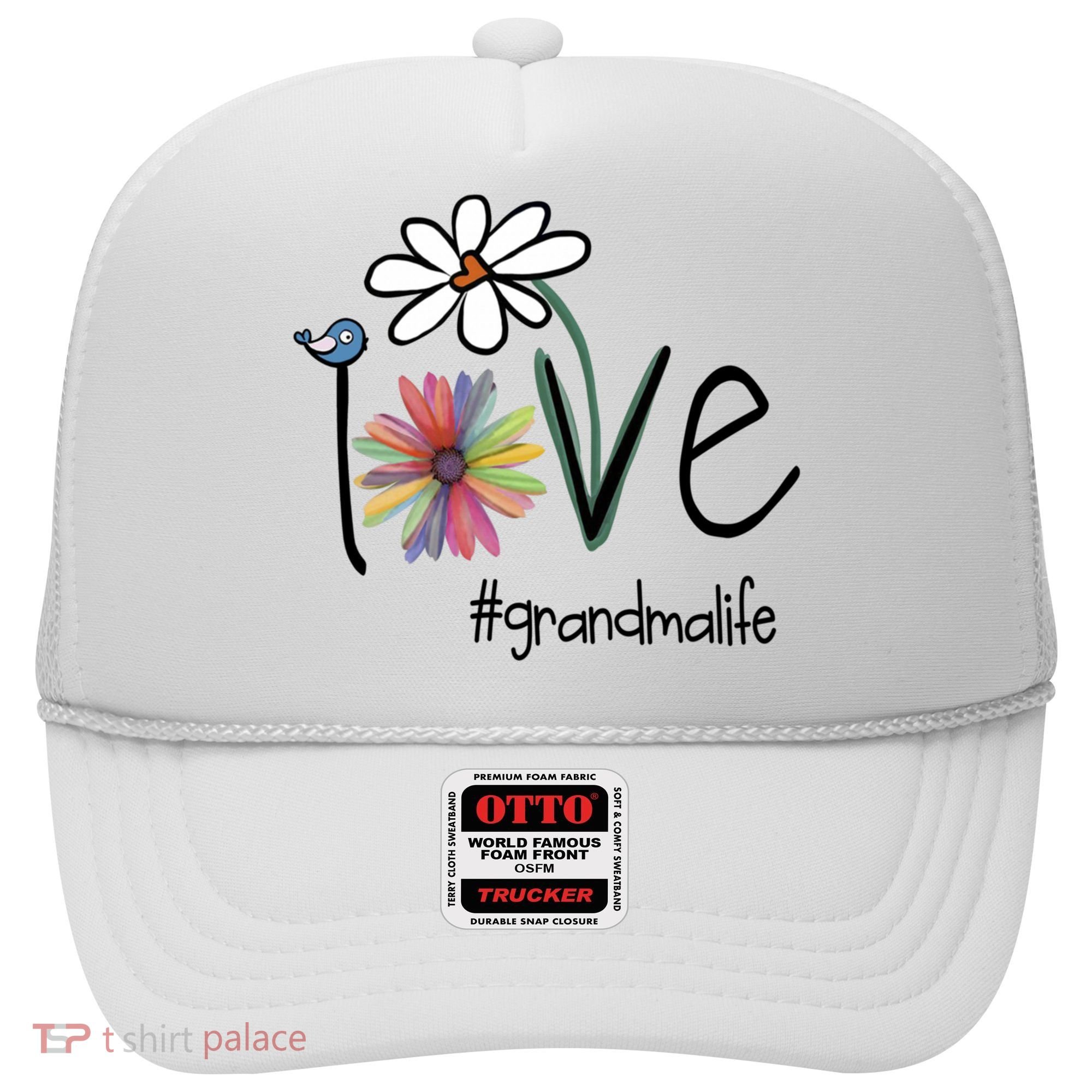 Love Grandma Life Art Flower Hat