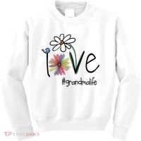 Love Grandma Life Art Flower Kids Sweatshirt thumb 0