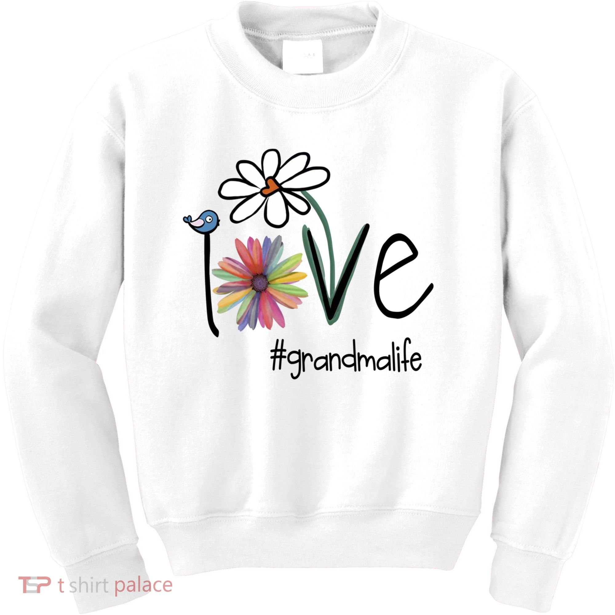 Love Grandma Life Art Flower Kids Sweatshirt