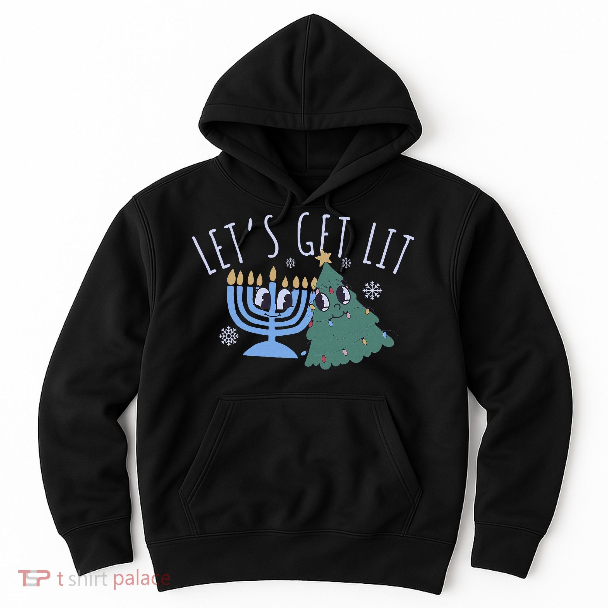 LetS Get Lit Chrismukkah Hanukkah Christmas Matching Family Hoodie