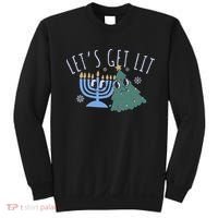 LetS Get Lit Chrismukkah Hanukkah Christmas Matching Family Sweatshirt thumb 0