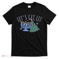 LetS Get Lit Chrismukkah Hanukkah Christmas Matching Family T-Shirt thumb 0