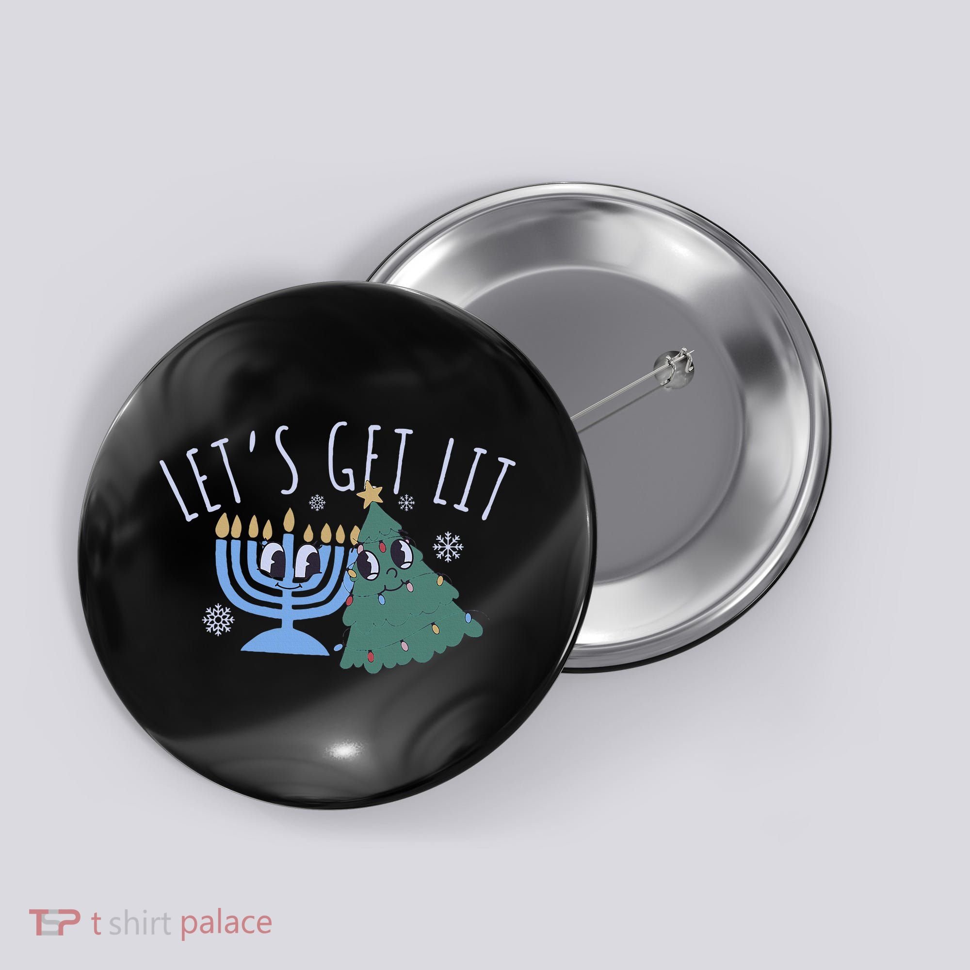 LetS Get Lit Chrismukkah Hanukkah Christmas Matching Family Button