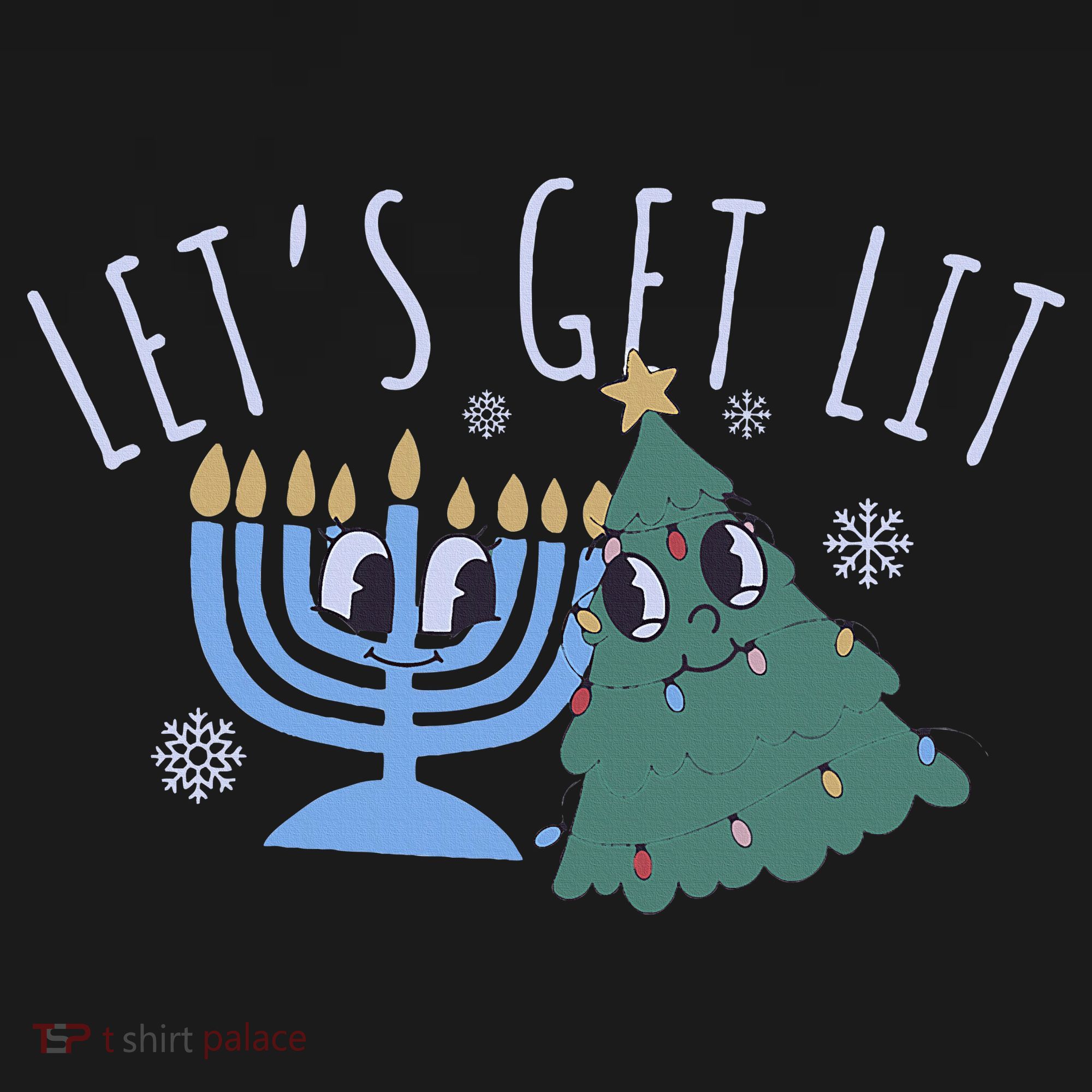 LetS Get Lit Chrismukkah Hanukkah Christmas Matching Family Women's Tank Top