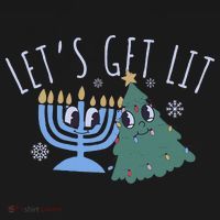 LetS Get Lit Chrismukkah Hanukkah Christmas Matching Family Toddler Hoodie thumb 2