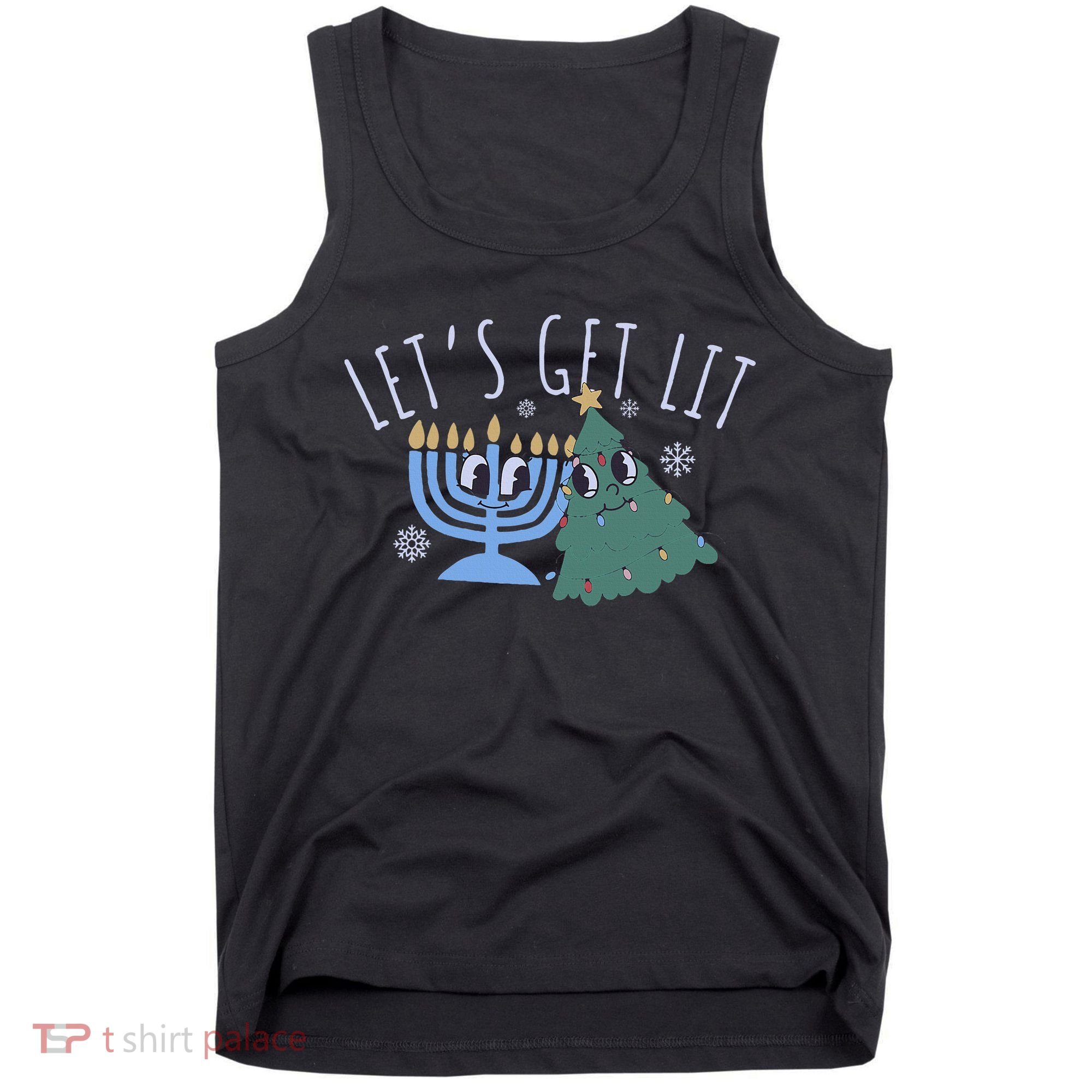 LetS Get Lit Chrismukkah Hanukkah Christmas Matching Family Tank Top