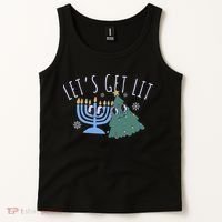 LetS Get Lit Chrismukkah Hanukkah Christmas Matching Family Tank Top thumb 2
