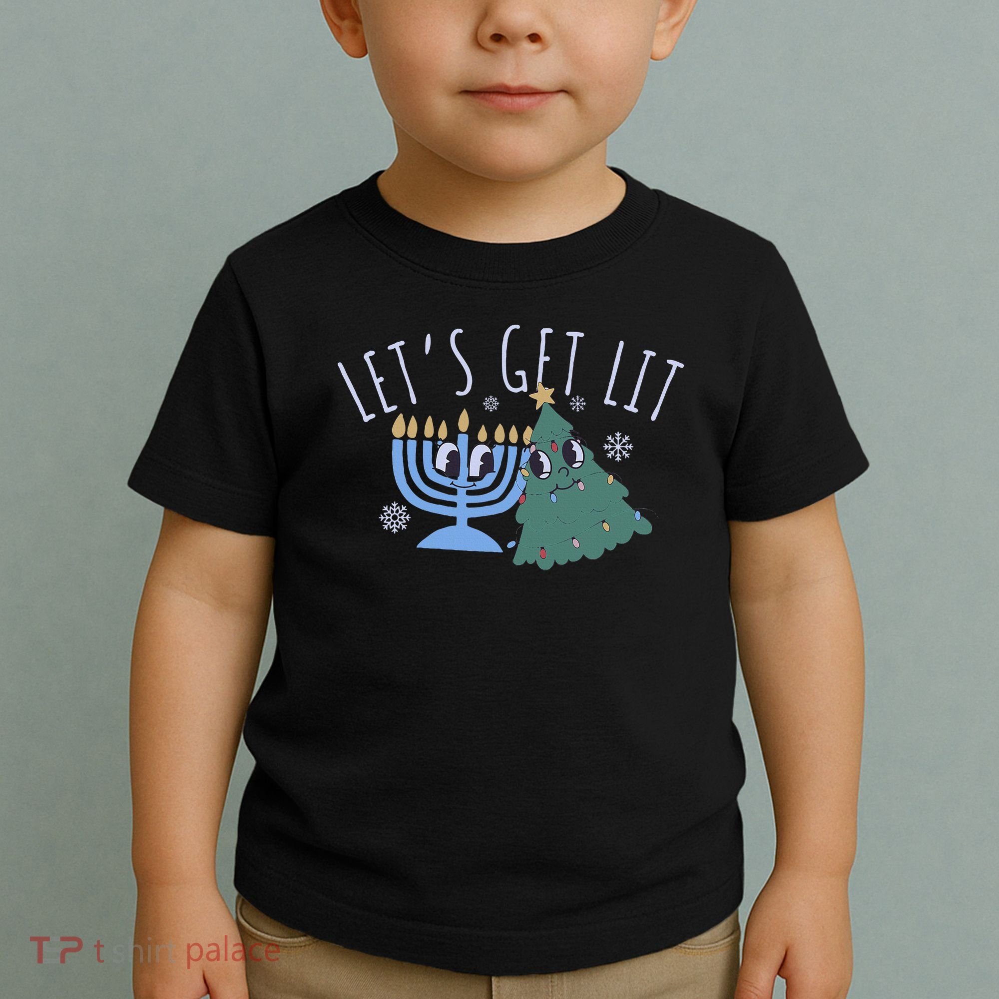 LetS Get Lit Chrismukkah Hanukkah Christmas Matching Family Toddler T-Shirt