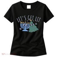 LetS Get Lit Chrismukkah Hanukkah Christmas Matching Family Women's T-Shirt thumb 0