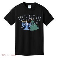 LetS Get Lit Chrismukkah Hanukkah Christmas Matching Family Kids T-Shirt thumb 0