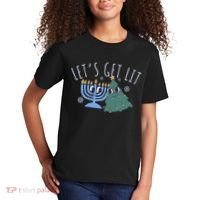 LetS Get Lit Chrismukkah Hanukkah Christmas Matching Family Kids T-Shirt thumb 2
