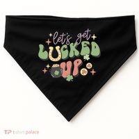 Lets Get Lucked Up Cute St Patricks Day USA-Made Doggie Bandana thumb 0
