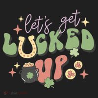 Lets Get Lucked Up Cute St Patricks Day Golf Towel thumb 3
