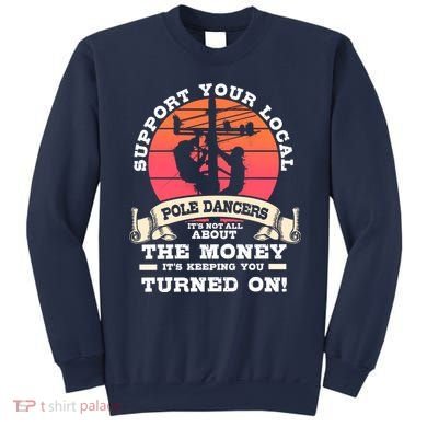 Lineman Gifts Line Worker Image On Back Of Sweatshirt