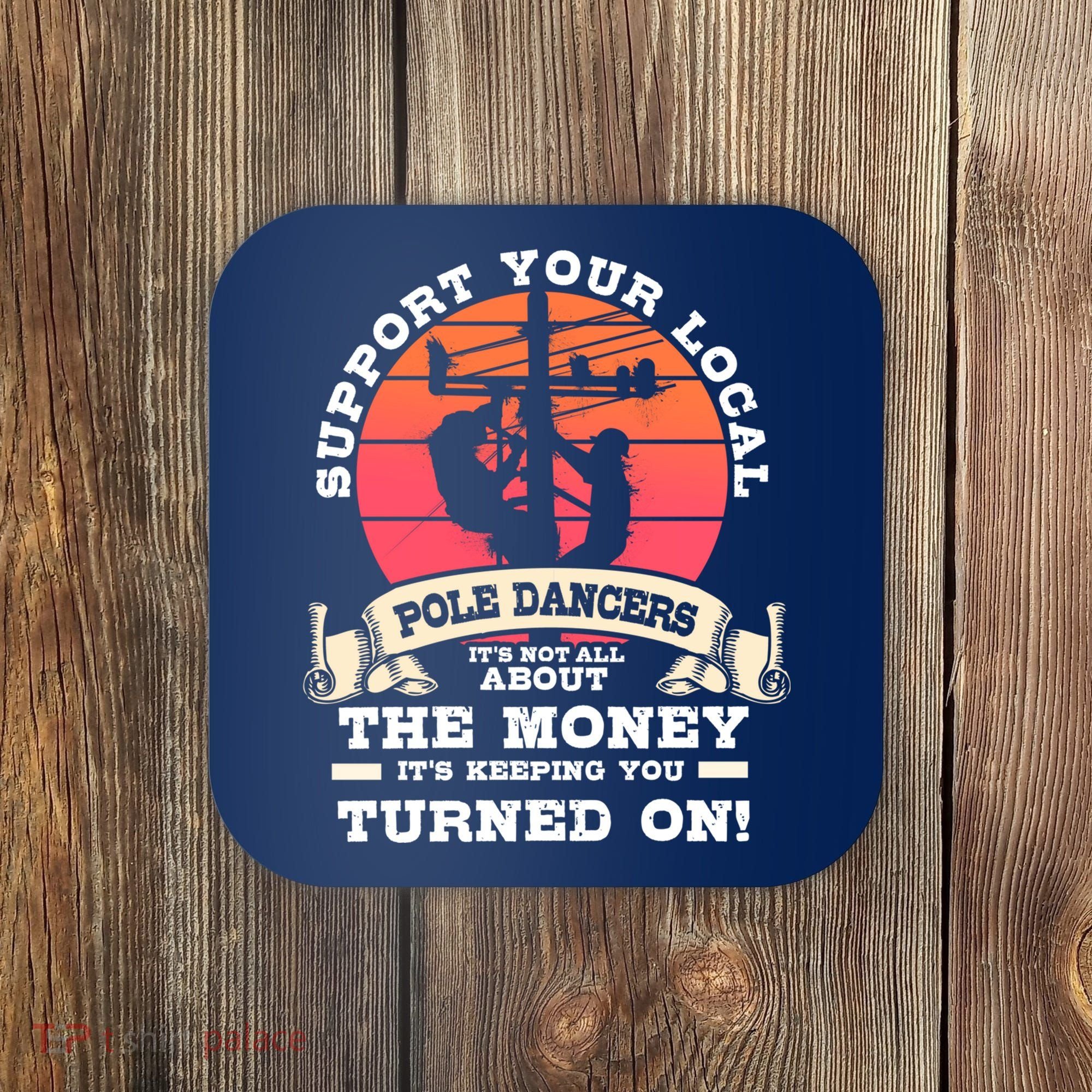 Lineman Gifts Line Worker Image On Back Of Coaster