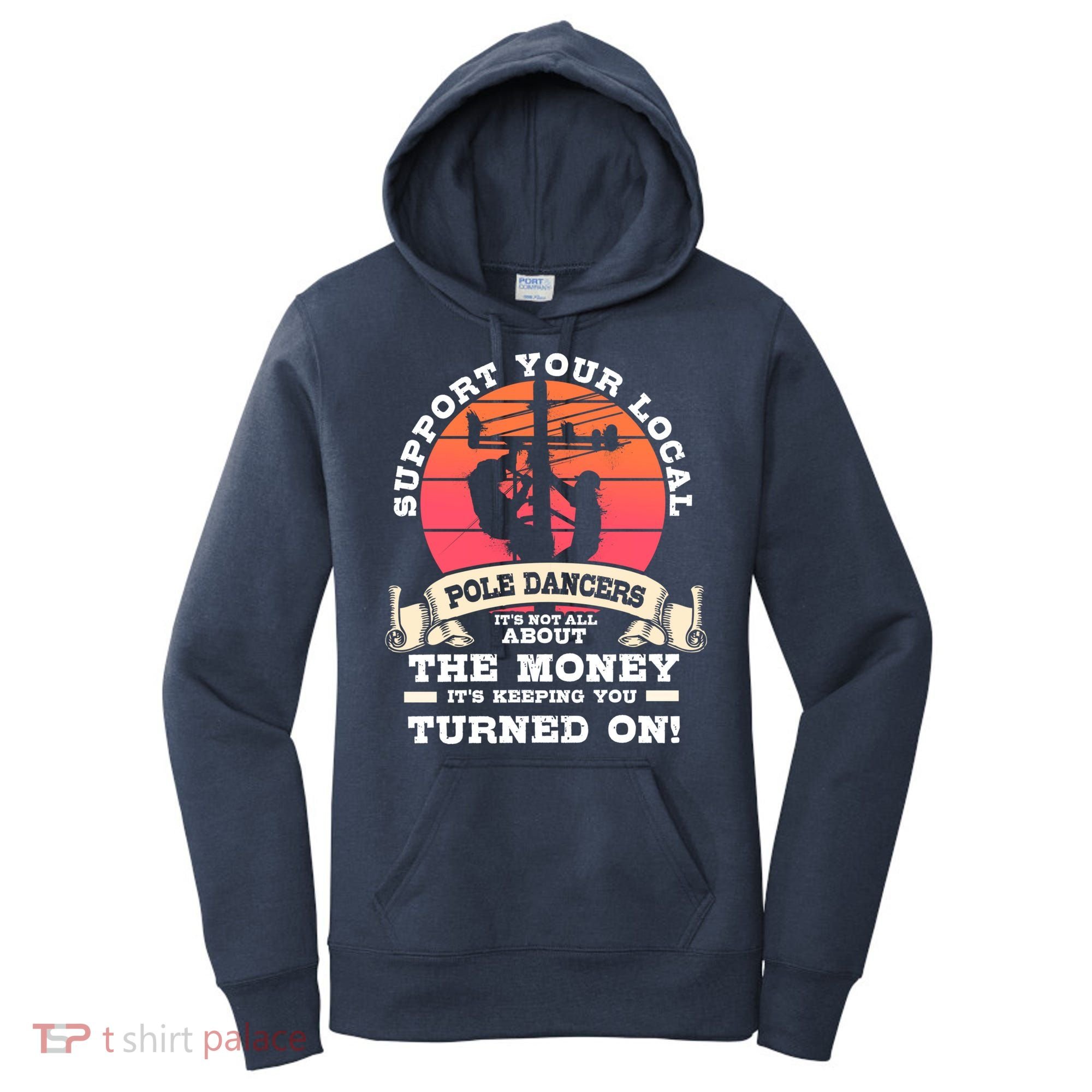 Lineman Gifts Line Worker Image On Back Of Women's Hoodie