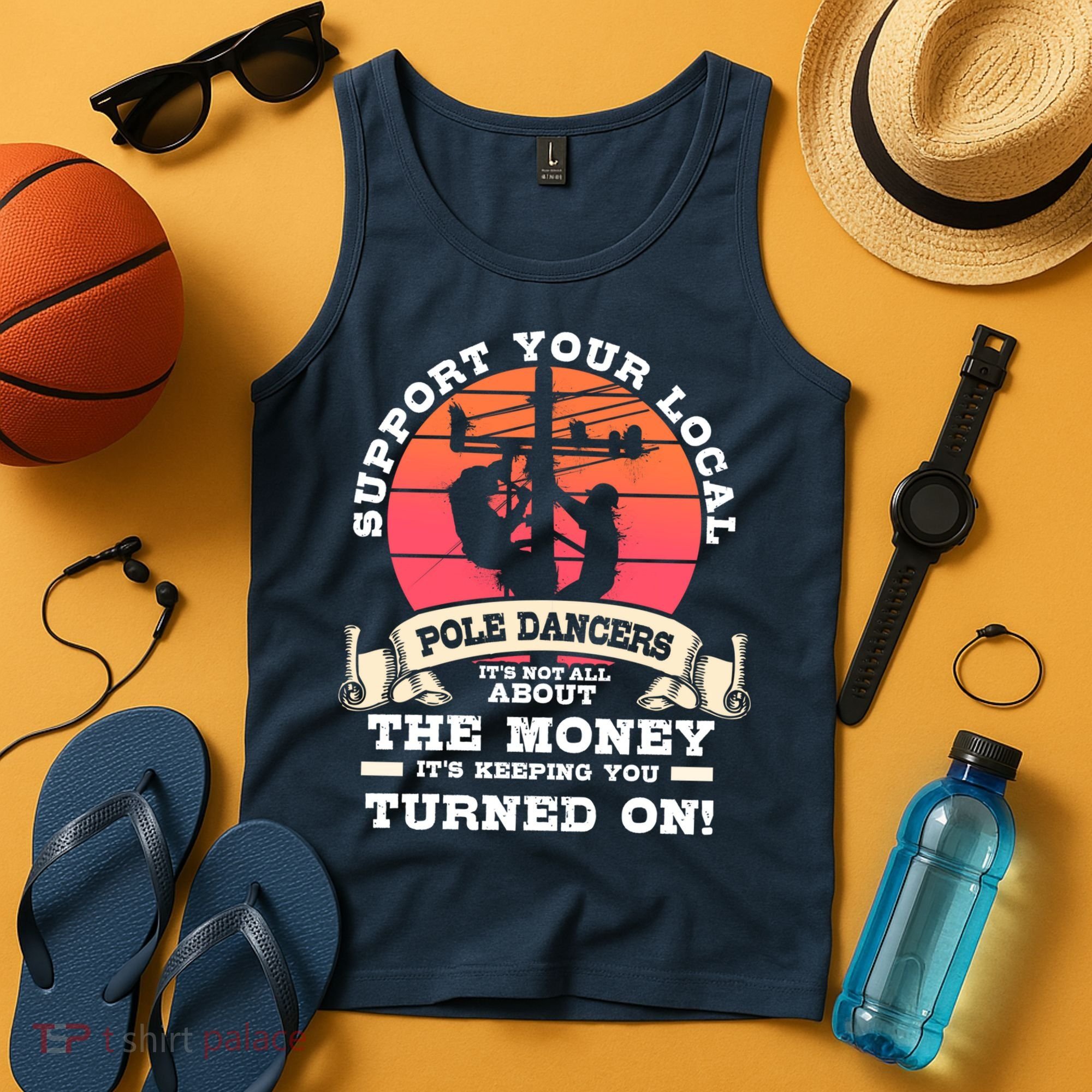 Lineman Gifts Line Worker Image On Back Of Tank Top