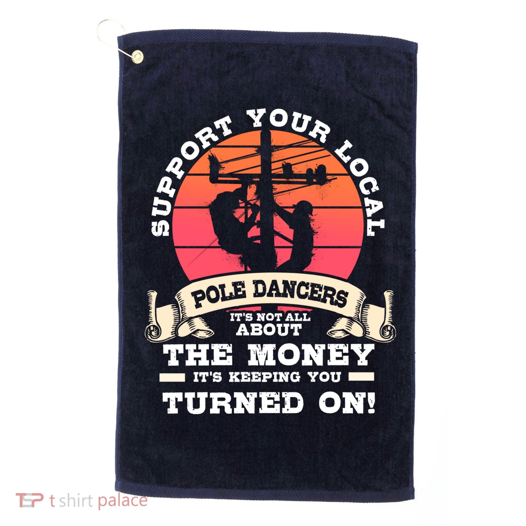 Lineman Gifts Line Worker Image On Back Of Golf Towel