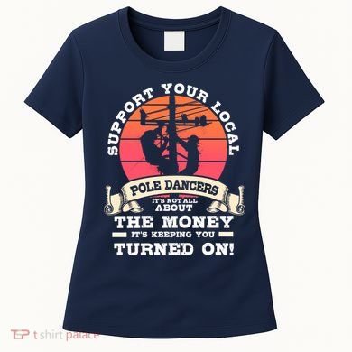 Lineman Gifts Line Worker Image On Back Of Women's T-Shirt