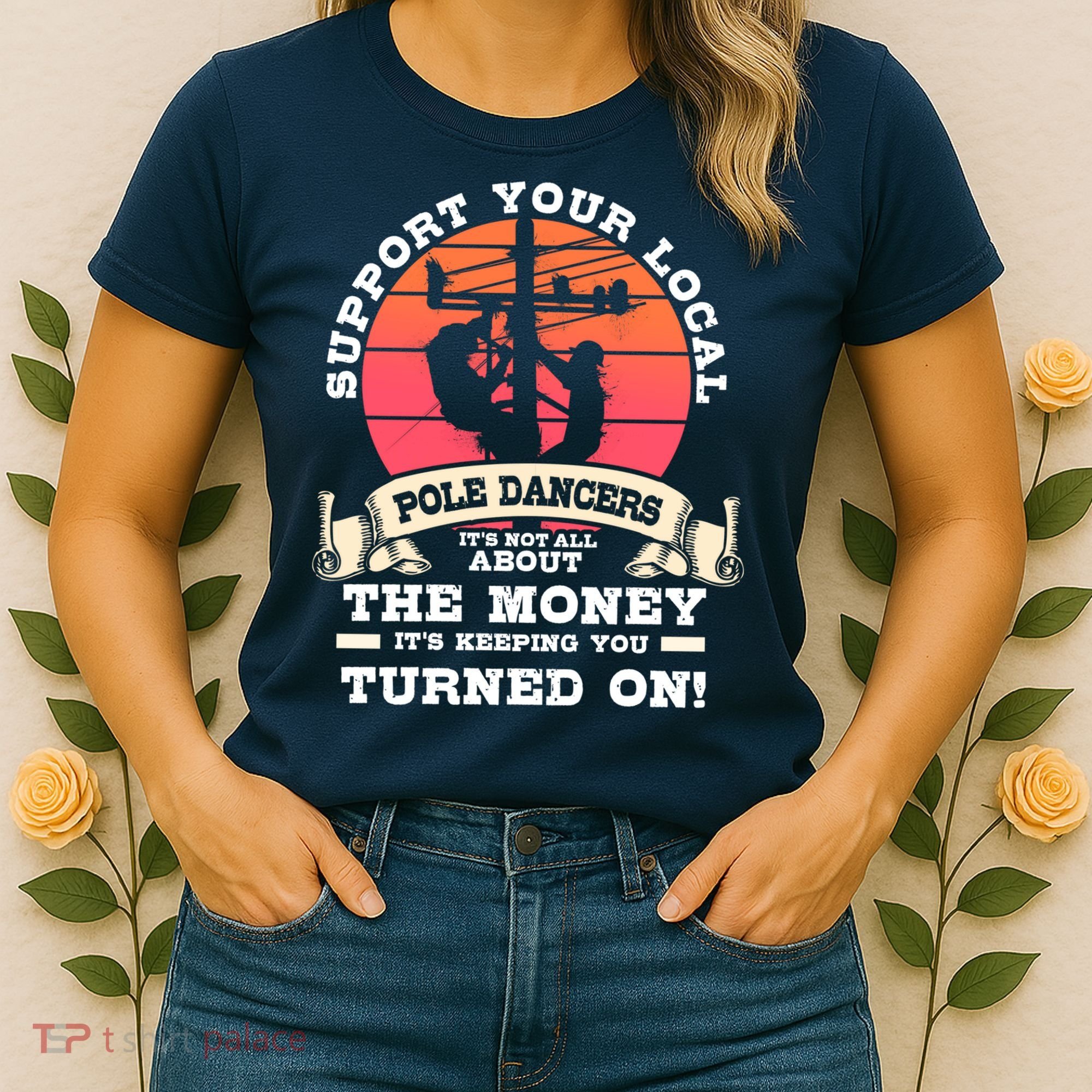 Lineman Gifts Line Worker Image On Back Of Women's T-Shirt
